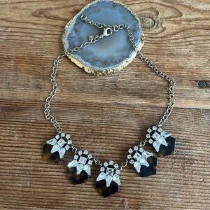 J. Crew Tortoiseshell & Crystal Statement Necklace - Sought After!